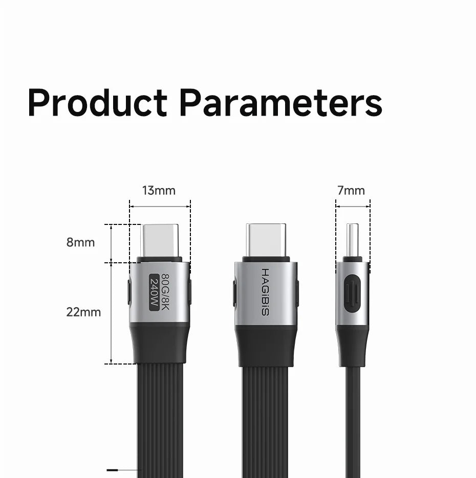 Hagibis Short USB C to USB C Full Function Cable USB4 V2 Date Cable 80Gbps 8K PD 240W Cord for Thunderbolt 4/5 iPhone Laptop SSD