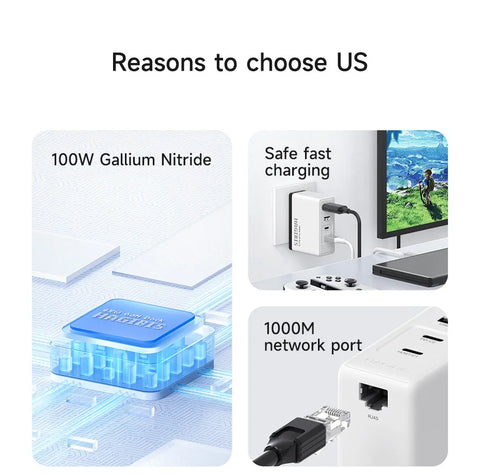 Hagibis Switch Dock Charger Portable TV Docking Station for Nintendo Switch ROG Ally 30W with 4K Video 100W RJ45 Fast Charging