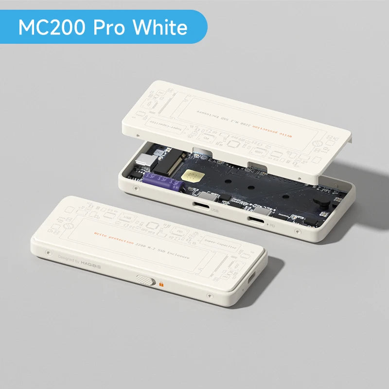 Hagibis M.2 NVMe SSD Enclosure Write Protect USB C 3.2 Gen2 to NVMe PCI-E M.2 SSD Case With 100W PD for iPhone 16 15 Pro MacBook
