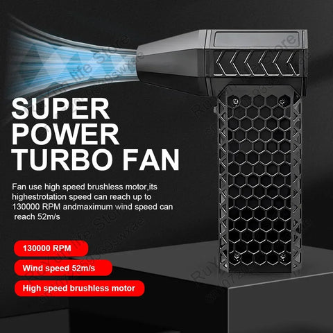CAER Turbo Jet Violent Fan with Storage Bag 130000RPM Wind Speed 52m/s Portable Mini Air Blower Handheld Car Dust Blowing Tools