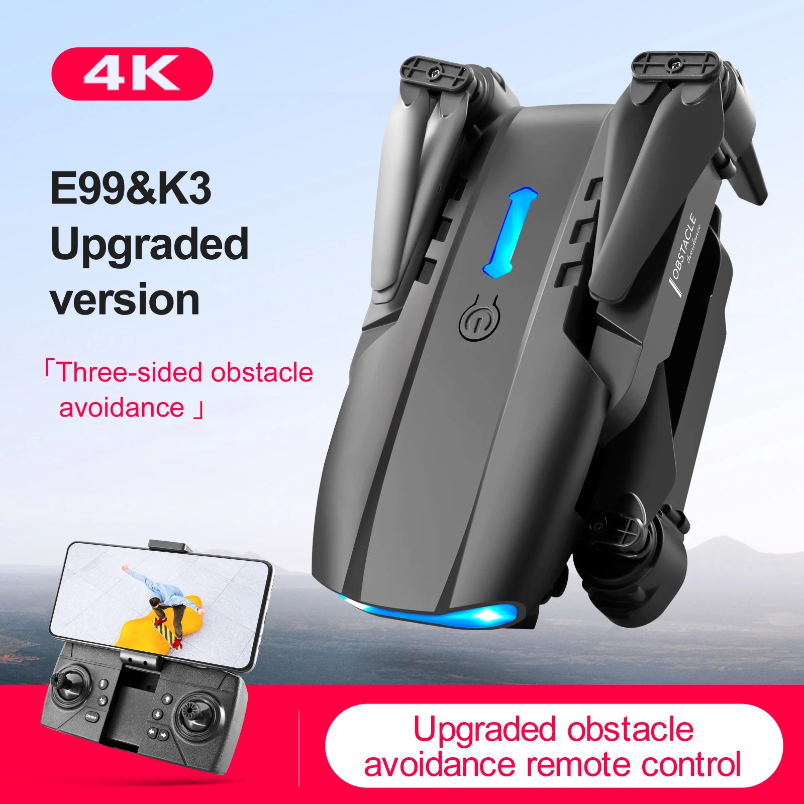 E99 Pro Drone Quadcopter Remote Control Handle Four Axis Aircraft HD 6K Photography UAV Altitude Fixation Helicopter Toys