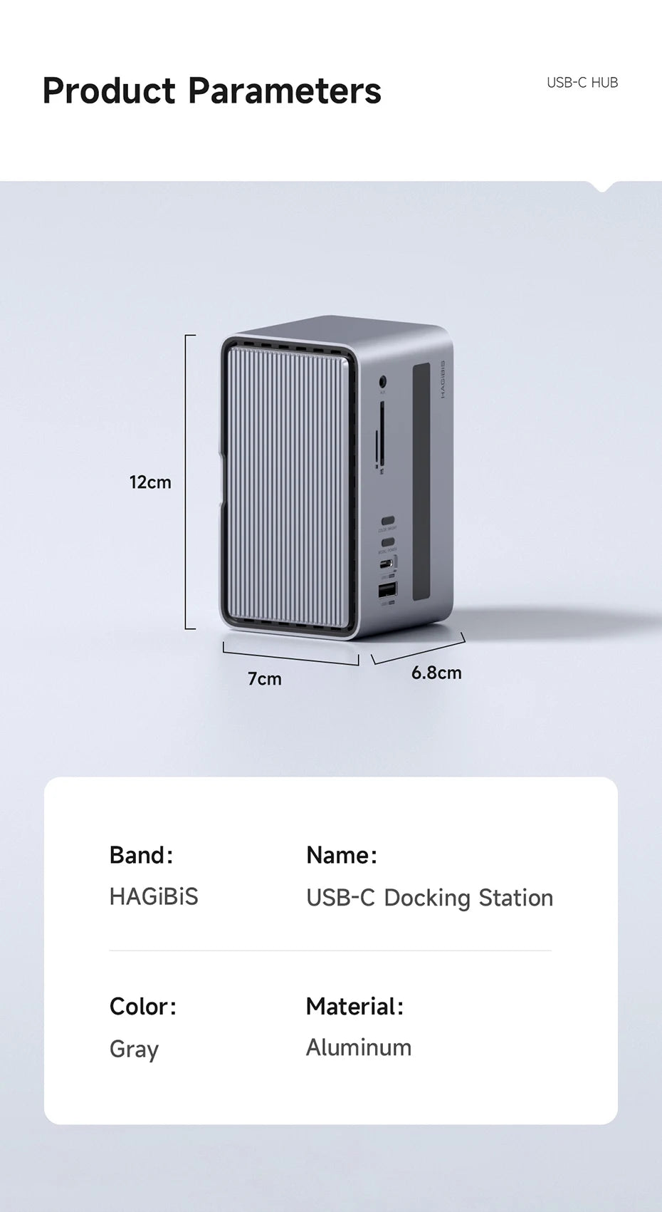 Hagibis USB C Docking Station with Dual HDMI-compatible M.2 SSD Enclosure Ethernet 100W PD USB Hub SD/TF for Laptop Macbook Pro