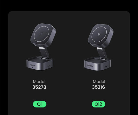 UGREEN Qi2 25W Magnetic Wireless Charger Stand 2-in-1 Charging Stand For iPhone 15 16 Pro Max/AirPods For MagSafe Fast Charger