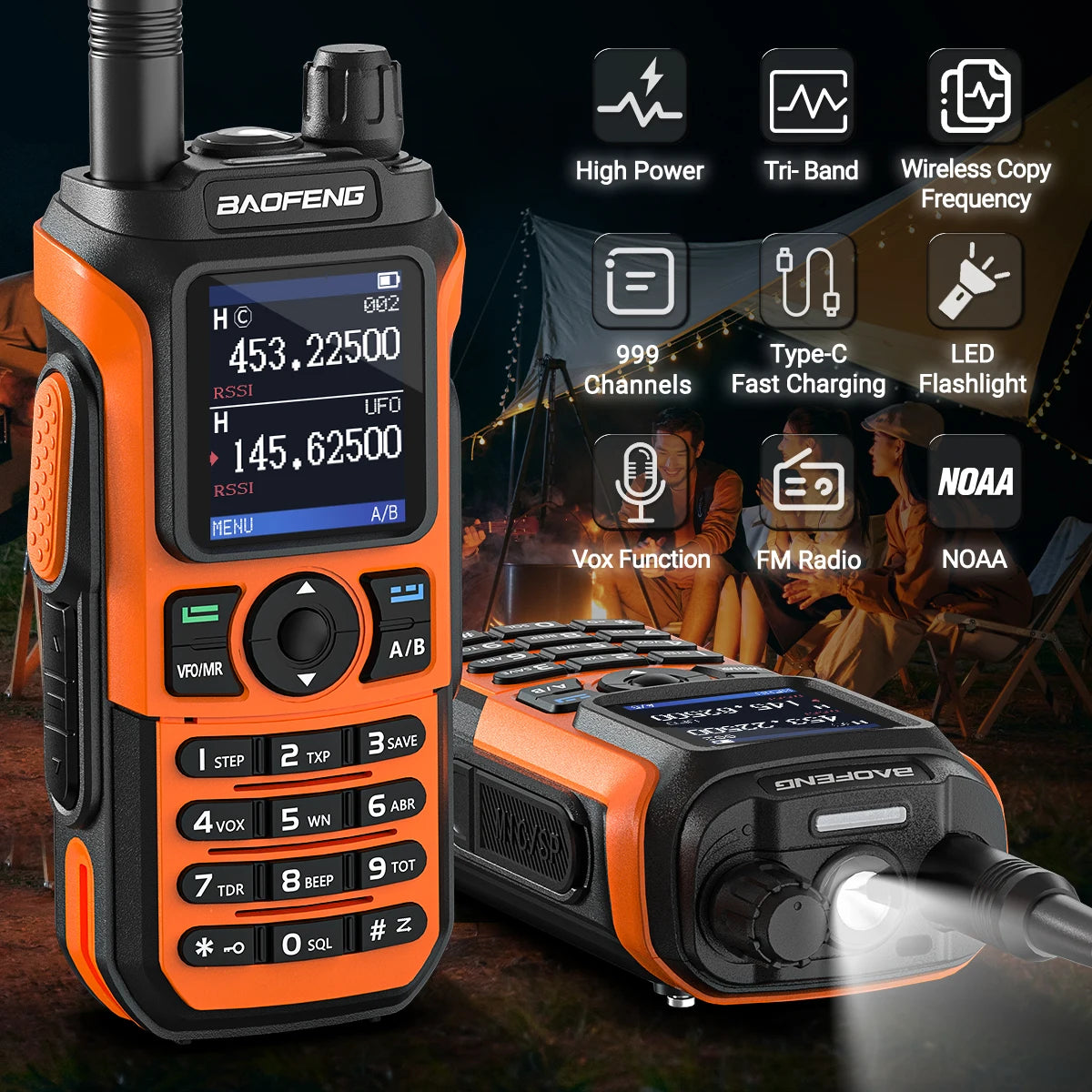 Baofeng UV-21 Pro V2 Wireless Copy Frequency Mutli Band Powerful Waterproof Long Range UV-5R Long Range Type-C Two Way Ham Radio