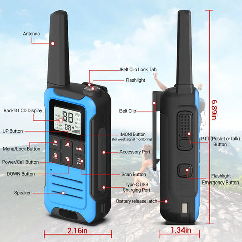2PCS Baofeng F22 Walkie Talkie Portable Mini Communication Radio Profesional PMR446 /FRS Talkie Walkies Transceiver Radio