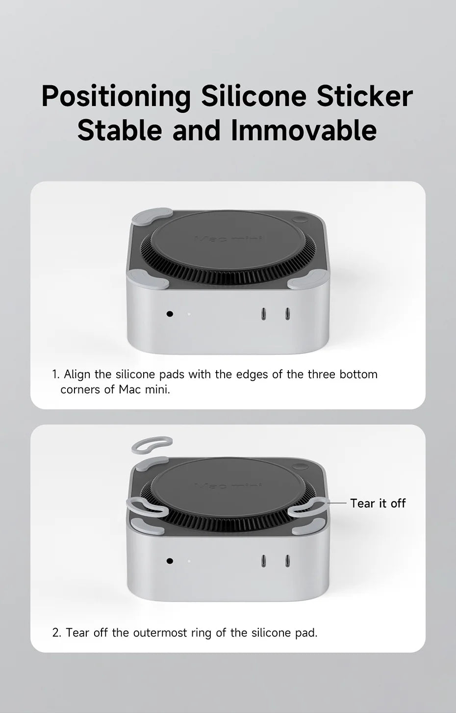 Hagibis Desktop Stand for Mac mini M4/M4 Pro 2024 Dustproof Base Heat Dissipation Bracket Aluminum Alloy Cooling Holder Dock