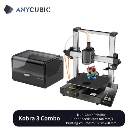 ANYCUBIC Kobra 3 Combo Multi-Color FDM 3D Printer With Max 600mm/s Printing Speed Build Size 250x250x260mm Print in 4 to 8 Color