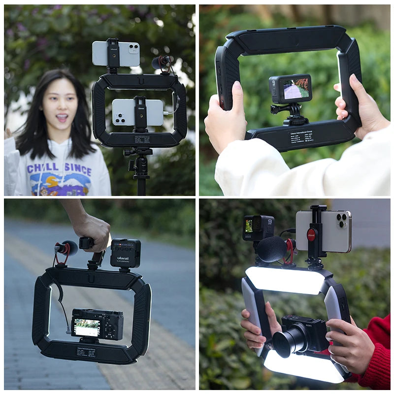 Ulanzi U200 U-200 Smartphone Video Rig  LED Video Light 2 in 1 Ring Light Cold Shoe for Microphone Tiktok Youtube Live Rig Light