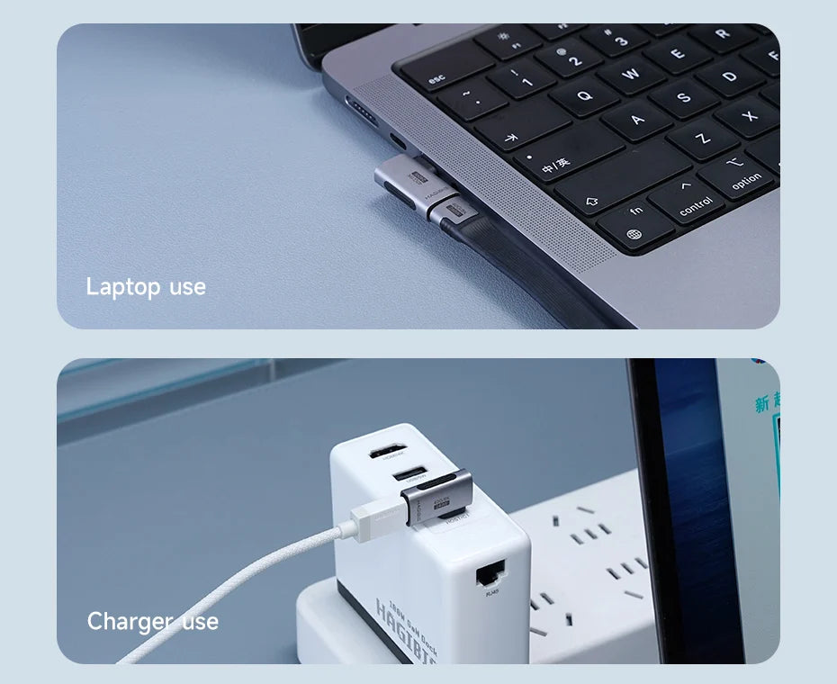 Hagibis 240W USB C to C Adapter 40Gbps 8K 60Hz 90 Degree Converter USB4 Adapter for Thunderbolt 4/3 MacBook iPhone 16 Pro Tablet