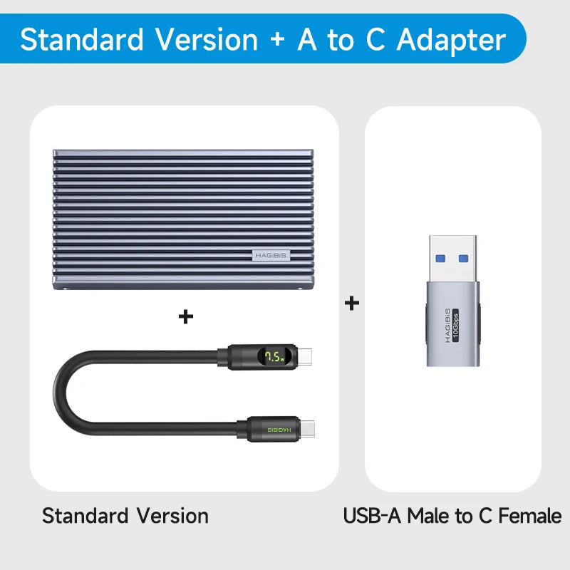 Hagibis 40Gbps USB4 M.2 NVMe SSD Enclosure With LED Display USB4 Cable for Thunderbolt 4/3 USB 3.2/3.1/3.0 B+M M-Key SSD Case