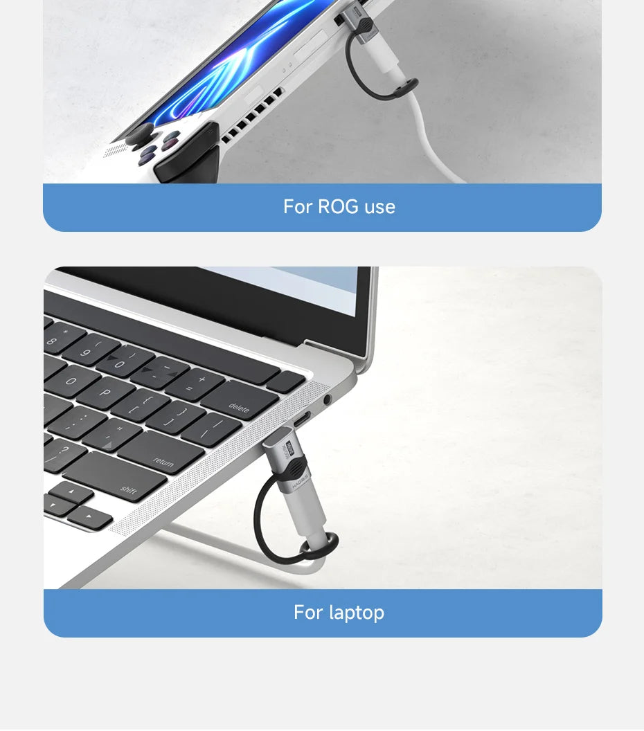 Hagibis 240W USB C to C Adapter with Lanyard 80Gbps 90 Degree Converter 8K Video USB4 Adapter for MacBook iPhone 16 Pro Tablet