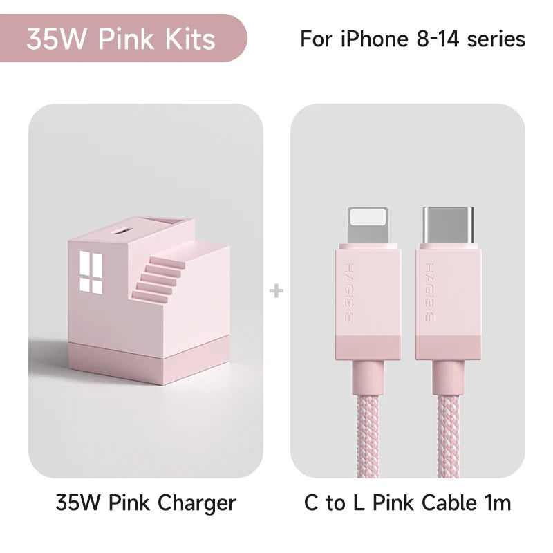 Hagibis 35W GaN USB C Charger Creative Fast Charger 20W QC 3.0 PD 3.0 For iPhone 16 15 14  Pro Max iPad Pro Macbook Air Samsung