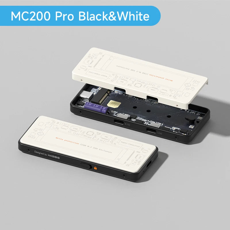 Hagibis M.2 NVMe SSD Enclosure Write Protect USB C 3.2 Gen2 to NVMe PCI-E M.2 SSD Case With 100W PD for iPhone 16 15 Pro MacBook