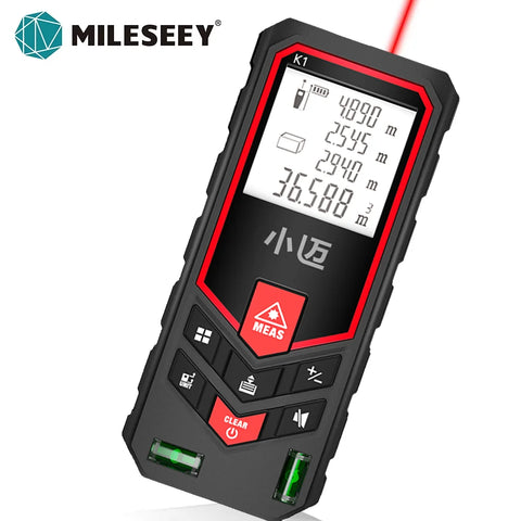 MILESEEY K1 Laser Tape Measure 50M 70M 100M 120M Double Horizontal Bubble Laser Distance Meter