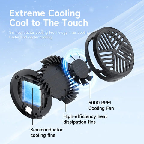 Hagibis Magnetic Cell Phone Cooler Universal Cooling Fan Mobile Phone Radiator for iPhone 16 Pro Black Shark Gaming Live Stream