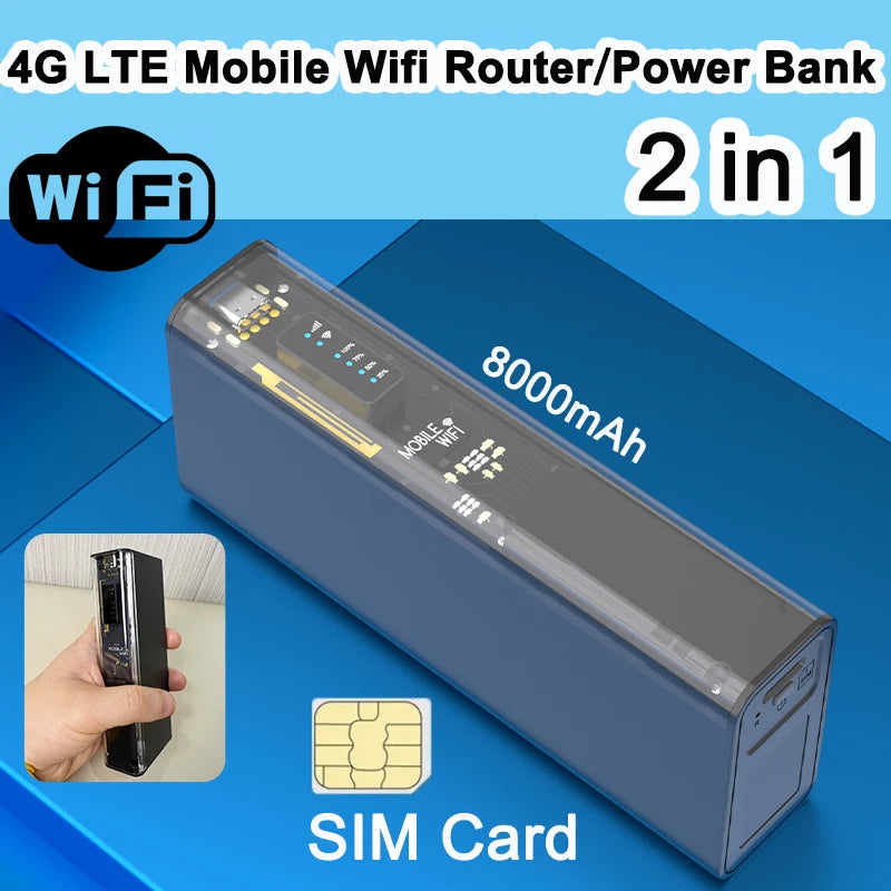 4G Lte Router Wireless Wifi Portable Modem Mini Outdoor Hotspot Pocket Mifi 150mbps Sim Card Slot Repeater 3000mah