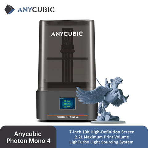 ANYCUBIC Photon Mono 4 LCD UV Resin 3D Printer with 7" 10K high-definition screen High-Speed 3D Printing Size 153×87×165mm