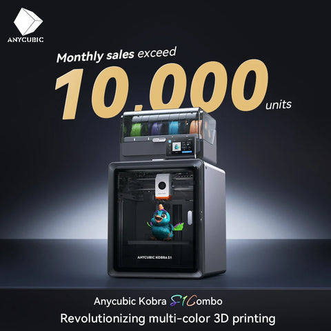 Anycubic Kobra S1 Combo Multi-Color 3D Printer High Precision Core XY Stable Structure Ultra-Quiet Max Speed 600mm/s 3D Printer