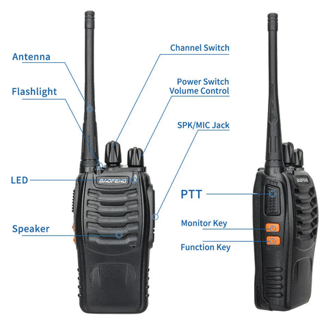 2/4PCS Baofeng BF-888S V2 Walkie Talkie Dual Band Portable Long Range UHF 400-470MHz USB/EU/US Ham Two Way Radio for Hunting