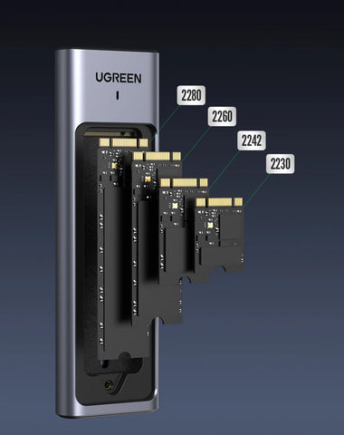 UGREEN M2 SSD Case M.2 NVMe SATA SSD Enclosure Adapter 20Gbps USB 3.2 Gen2 USB C External Enclosure Supports M and B&M Keys