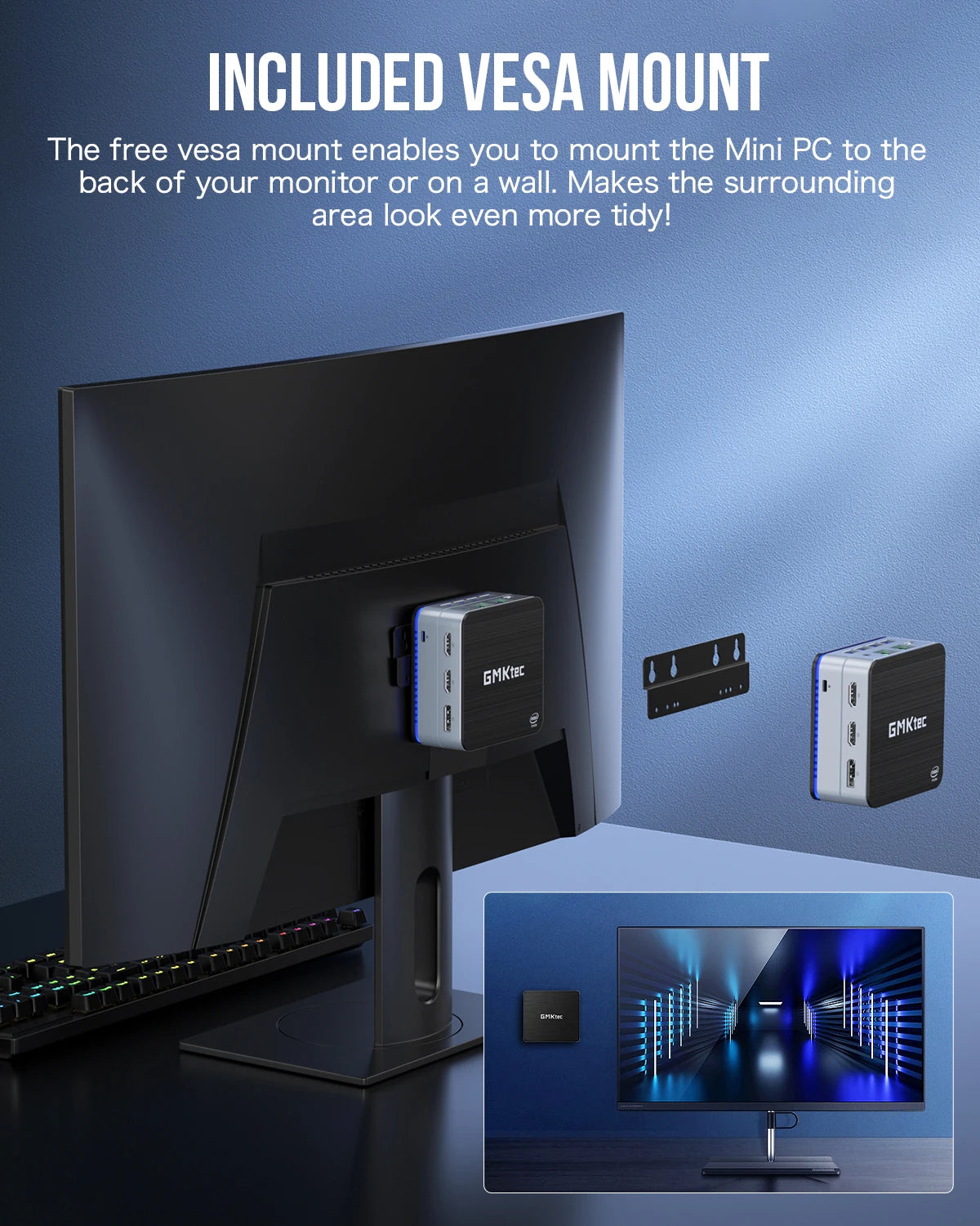 GMKtec G2 Mini PC Windows 11 Pro Intel 12th Gen Alder Lake N100 Mini PC DDR5 12GB RAM 512GB ROM WiFi 6 BT5.2 Desktop Computer