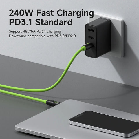 Hagibis USB C Fast Charger Cable With LED Display PD 240W 40Gbps Video Cord Compatible with Thunderbolt 4/3 For iPhone 16 Laptop