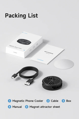 Hagibis Magnetic Cell Phone Cooler Universal Cooling Fan Mobile Phone Radiator for iPhone 16 Pro Black Shark Gaming Live Stream