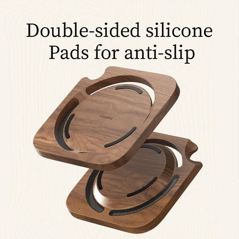 Hagibis Desktop Stand for Mac mini M4/M4 Pro 2024 Dustproof Walnut Wood Base Heat Dissipation Holder Solid Wood Bracket Cooling