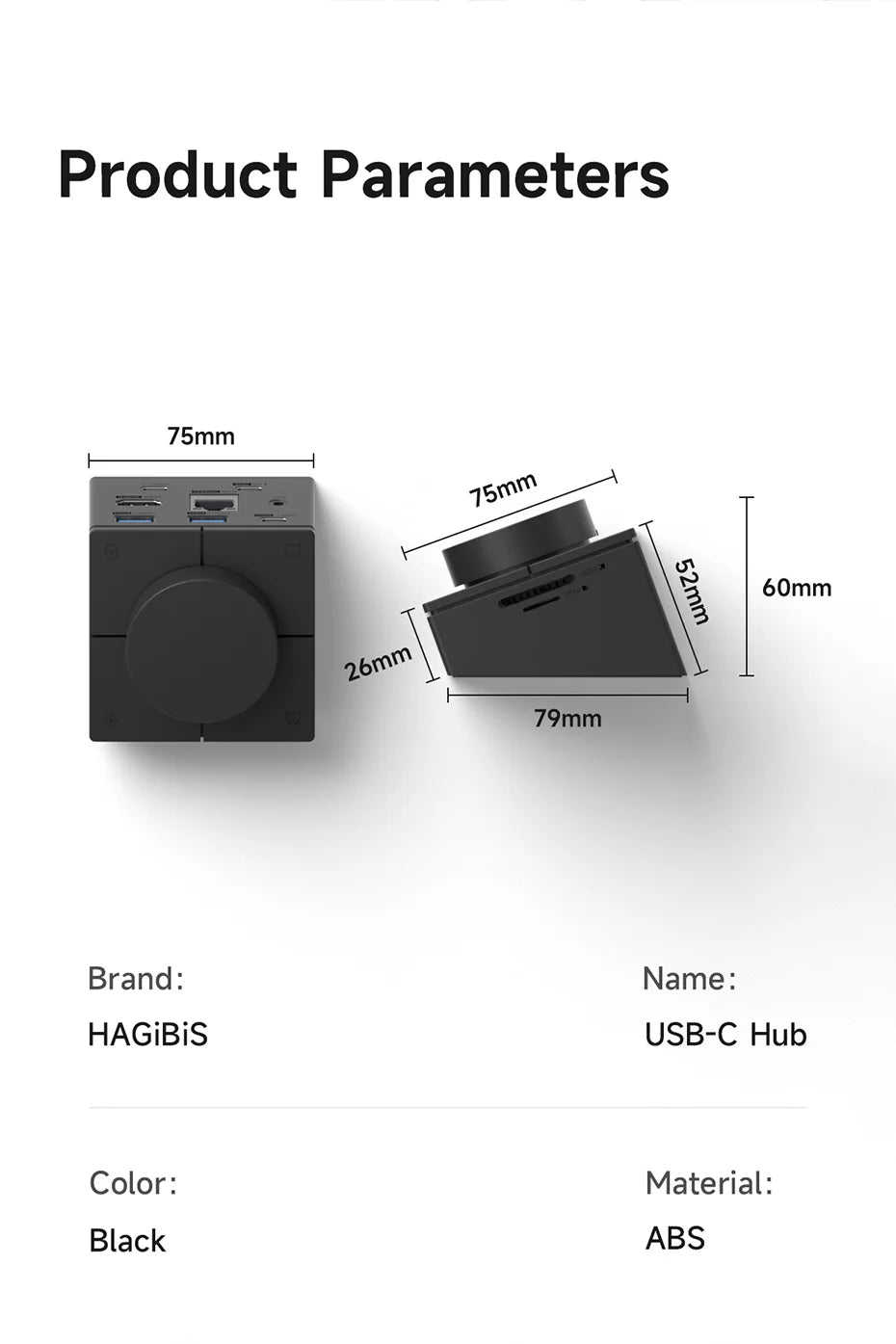 Hagibis Knob USB C Hub With Shortcut Buttons Type-C Docking Station Volume Adjustment Desktop Controller for Macbook Win Laptop