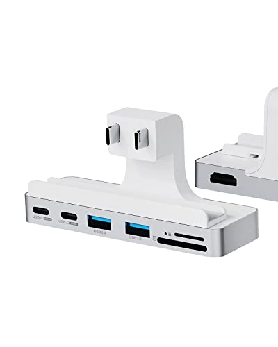 Hagibis iMac Hub mit 4K@60Hz HDMI, USB C 3.1, USB 3.0-Anschlüssen und SD/Micro SD-Kartenleser, USB-C-Klemme-USB-C-Dockingstation für 2021 IMAC 24 Zoll (ohne HDMI)