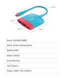 Switch Dock für Nintendo Switch OLED, Hagibis Portable TV Dock Lading Docking Station mit HDMI und USB 3.0 Port Ersatz Basis Dock Set Typ C zum HDMI -TV -Adapter für MacBook Pro Air (Black Grey)