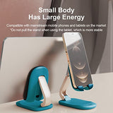 Hagibis Foldable Cell Phone Stand Desktop Cell Phone Stand Mini Adjustable Cute Phone Holder for iPhone 13/12/11 Pro Max iPad Mini Samsung Tablet Blue