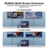 Hagibis USB C Docking Station Dual Monitor, LED-Strip-Light-USB-C-Hub-Typ-C-Adapter mit HDMI, M.2 SSD-Gehäuse, 100W-Stromversorgung, USB 3.1, Ethernet, SD/TF für MacBook Air Pro, Laptop (U100 Pro)
