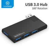 Hagibis 180 Degree Rotation 4 Port USB Splitter USB 3.0 High Speed Black