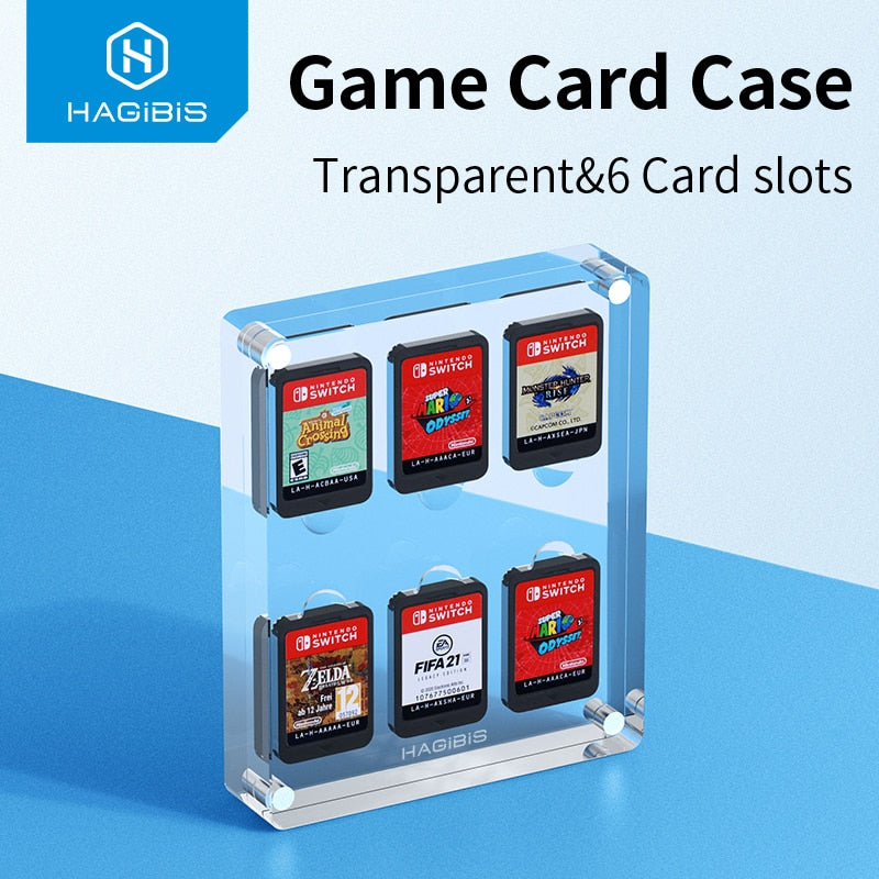 Game Card Case for Nintendo Switch Premium Transparent Acrylic Games Storage Box Holder Shockproof Hard Shell 6 Cards