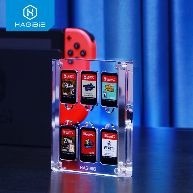 Spielkartenkoffer für Nintendo Switch Premium Premium transparente Acrylspiele Aufbewahrungsbox -Halter Schockproof Hard Shell 6 Karten