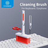 5-in-1 Keyboard Cleaning Brush Computer Earphone Cleaning tools Keyboard Cleaner keycap Puller kit for PC Airpods Pro 1 2 Red