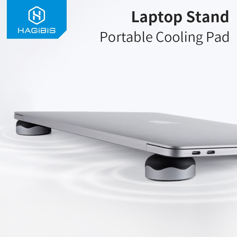 Hagibis Laptop Stand Magnetic Portable Ergonomic Laptop Stand Small Invisible Cooler Ball Portable Magnetic Foot Heat for MacBook Pro Computer Magnetic Silver