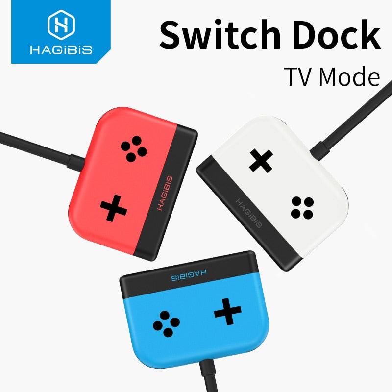 Hagibis Switch Dock for Nintendo Switch Portable TV Dock Charging Docking Station Charger 4K HDMI-compatible TV Adapter USB 3.0 Red