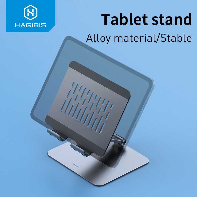 Soporte para tableta Hagibis Soporte para iPad Soporte de altura plegable ajustable Aluminio para iPad Pro 9.7, 10.5, 12.9 Air Mini Kindle Switch