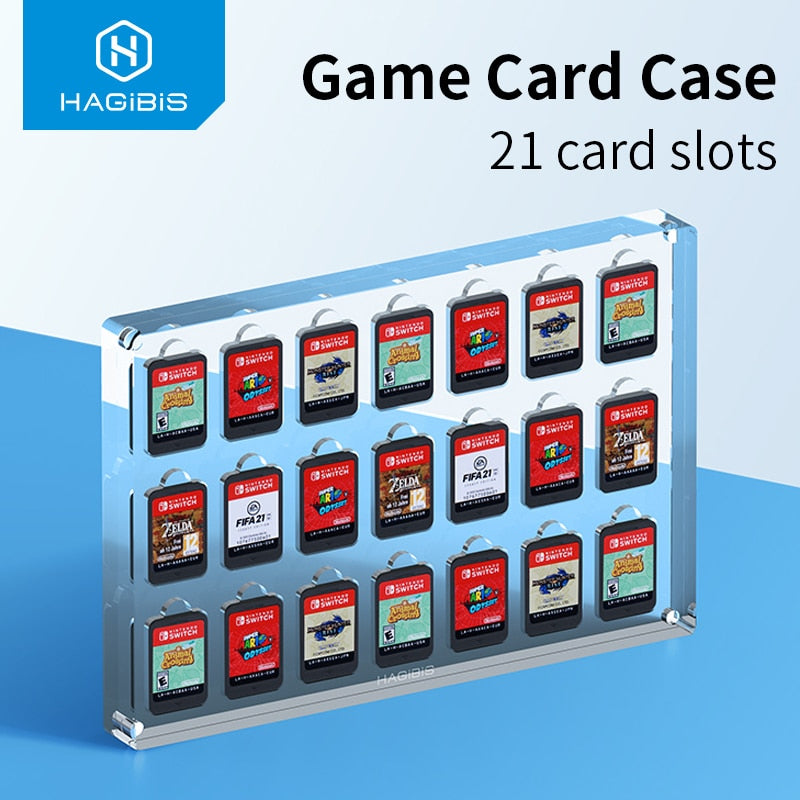 Hagibis Transparent Game Card Hülle für Nintendo Switch 21/12 Kartensteckplätze Schutzschockdoßdetektiv Acryl -Spiele Speicherboxhalter