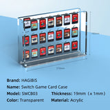 Case di carte da gioco trasparente Hagibis per Nintendo Switch 21/12 Slot schede protettivo Acrilico Acrilico Gambi di archiviazione SHOIT