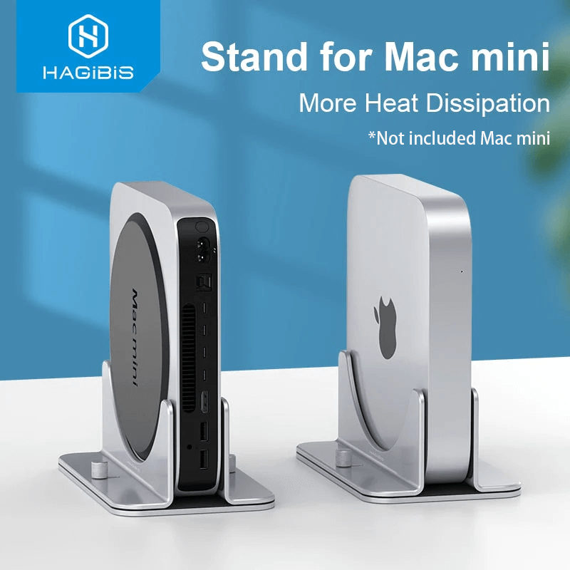 Vertikaler Hagibis vertikaler Stand für Mac Mini, Aluminiumlegierung Laptop Stand Anti-Slip-Computerhalter Desktop-Ständer mit M1 Chip Mac Mini, MC25 Pro kompatibel